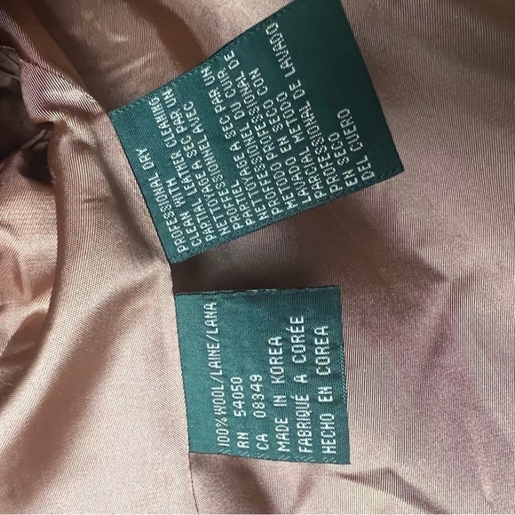 Vintage Lauren Ralph Lauren Tan Blazer with Notched Lapels 100% Wool - Picture 3 of 12